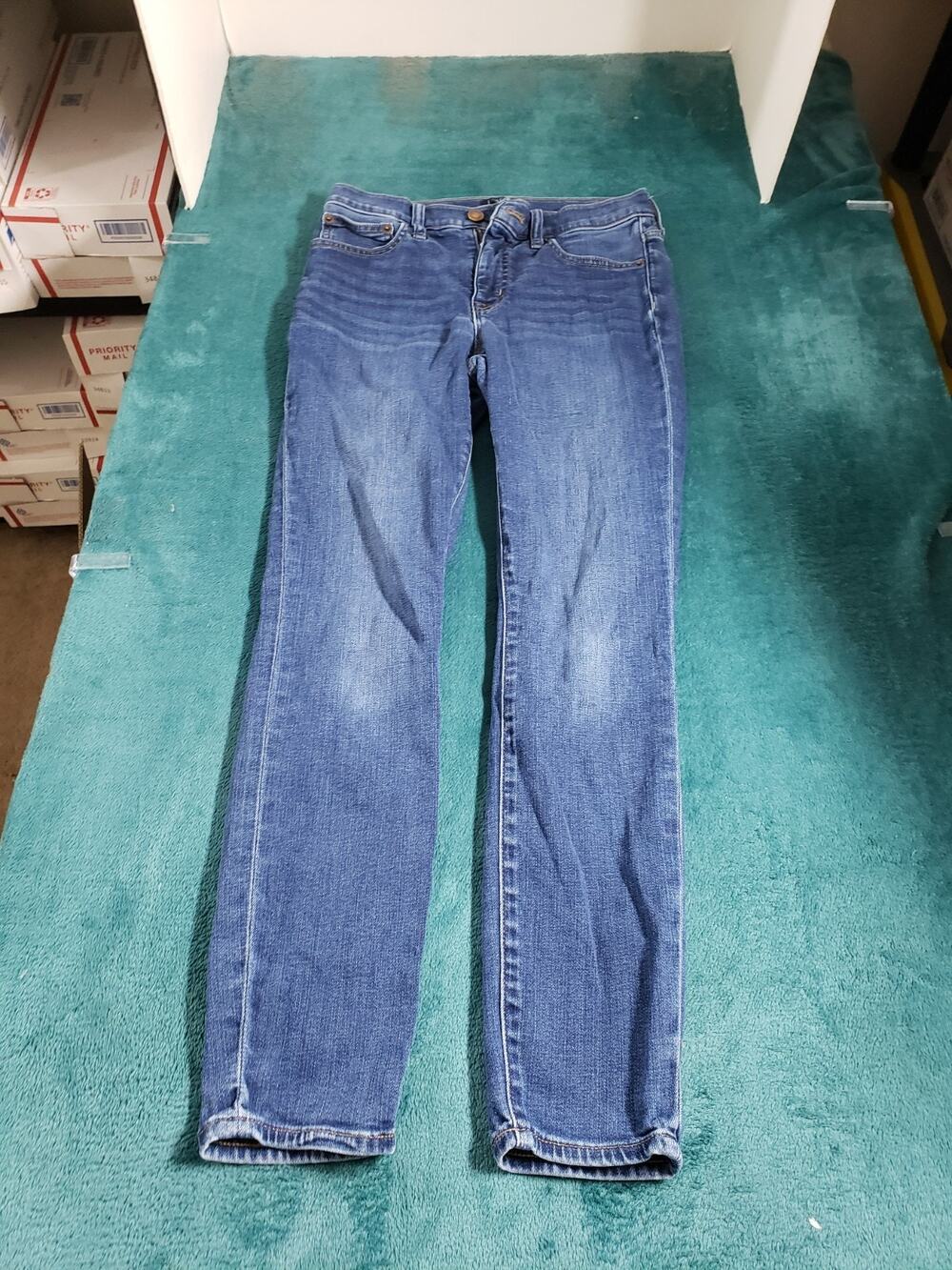 J.Crew Jeans Size 25 Women Blue Pants Stretch Denim Ladies Mid Rise Skinny